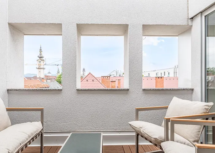 Lägenhet Alpena Homes, Zentrum, Domblick, Kueche Linz